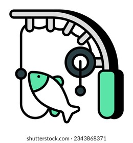 Trendy vector design of catching fish