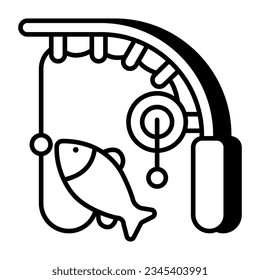 Trendy vector design of catching fish