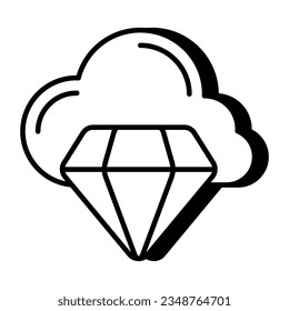 A trendy vector design of cloud diamond
