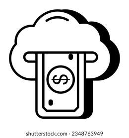 Trendy vector design of cloud earning