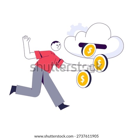 Trendy vector design of cloud earnings