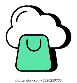 Trendy vector design of cloud shopping