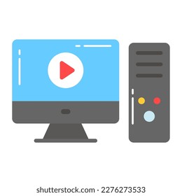 Trendy vector design of desktop computer, premium icon