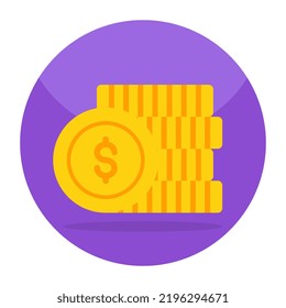 A trendy vector design of dollar coins