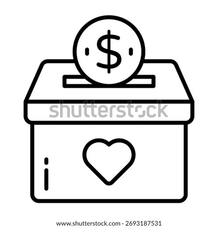 Trendy vector design of donation box