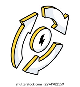 Diseño vectorial moderno del reciclado de energía