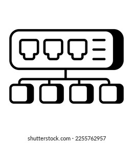 Diseño vectorial moderno de puertos ethernet