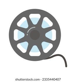 Trendy vector design of film reel in modern flat style, motion picture movie reel