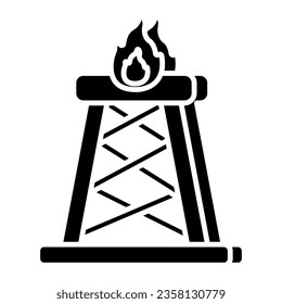 Trendy vector design of fire lamp
