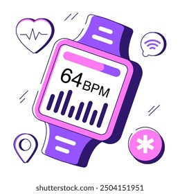 Trendy vector design of fitness tracker

