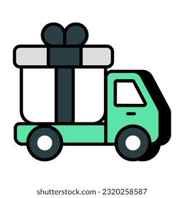Trendy Vektordesign der Geschenklieferung
