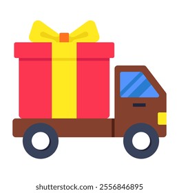 Trendy vector design of gift delivery