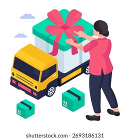 Diseño de Vector de moda de entrega de regalos 