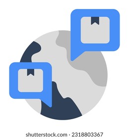 Trendy vector design of global logistics chat 