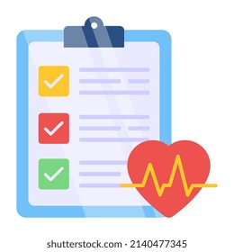 Trendy vector design of heart report

