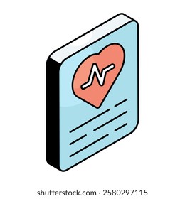 Trendy vector design of heart report