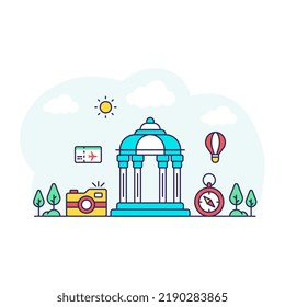 Trendy vector design of historical building
