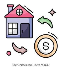 Trendy vector design of home payment
