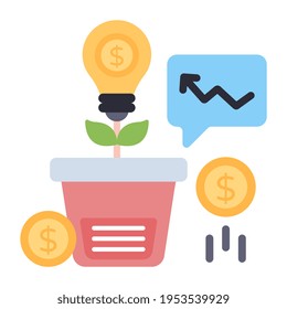 A trendy vector design icon of dollar plant 