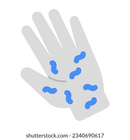 Trendy vector design of infected hand 
