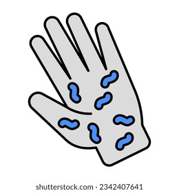 Diseño vectorial moderno de la mano infectada 