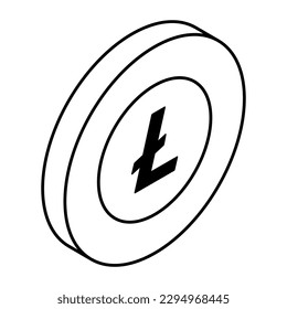Trendy vector design of litecoin 
