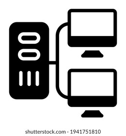 Eine trendige Vektorgrafik-Gestaltung des lokalen Netzwerks