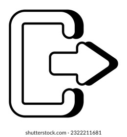 Trendy vector design of log out