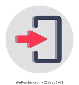 Trendy vector design of log out