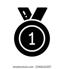 Eine trendige Vektorgrafik im modernen Stil, eine bearbeitbare Ikone der Sterne-Medaille