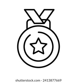 Un moderno diseño vectorial de medallas de estilo moderno, un ícono editable de la medalla estrellada