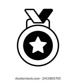 Un moderno diseño vectorial de medallas de estilo moderno, un ícono editable de la medalla estrellada