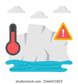 Trendy vector design of melting glacier