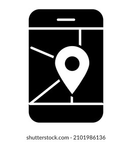 Eine trendige Vektorgrafik-Gestaltung des mobilen Standorts 

