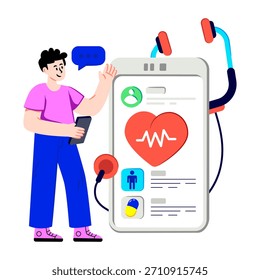 Trendy vector design of mobile medical app
