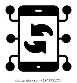 Trendy vector design of mobile sync