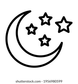 Un moderno diseño vectorial de luna con estrellas, noctámbulos