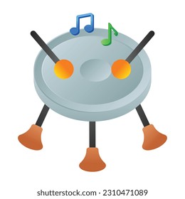 A trendy vector design of music drum beating 