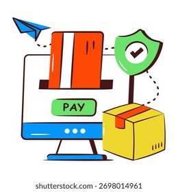 Diseño de Vector de moda de pago con tarjeta en línea