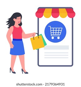 Diseño vectorial de moda para la compra en línea