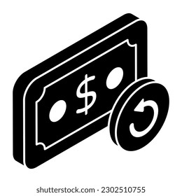 Diseño vectorial de moda de la moneda de papel 