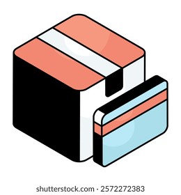 Trendy vector design of parcel card payment