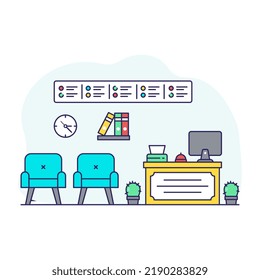 Trendy vector design of reception desk