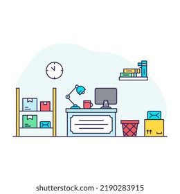 Trendy vector design of reception desk