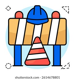 Trendy vector design of road block board