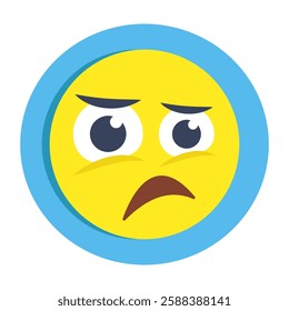 A trendy vector design of sad emoji