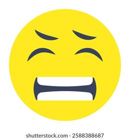 A trendy vector design of sad emoji