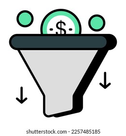 Diseño vectorial de moda del embudo de ventas 