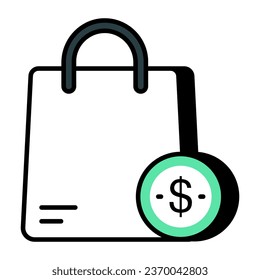 Trendy vector design of shopping bag