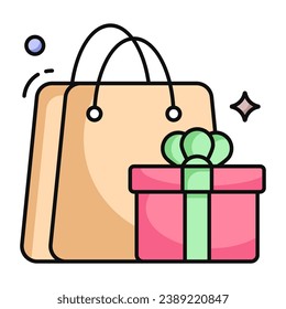 Trendy vector design of shopping bag